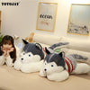 50-120cm Giant Dog Plush Toys Soft Stuffed Husky Long Pillow Cartoon Animal Doll Sleeping Cushion Home Bed Decor Kids Baby Gift