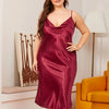 Large size Women's Sleepwears Dress Homewear Solid Thin Satin Nightdress Summer Sleepwear Sexy Plus Size Dresses Nightgown