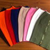 16 Colors Sexy Solid Zipper Orange Blue Black Red Bandage Skirt Women Elastic Bodycon Summer XL XXL Pencil Skirts 58cm