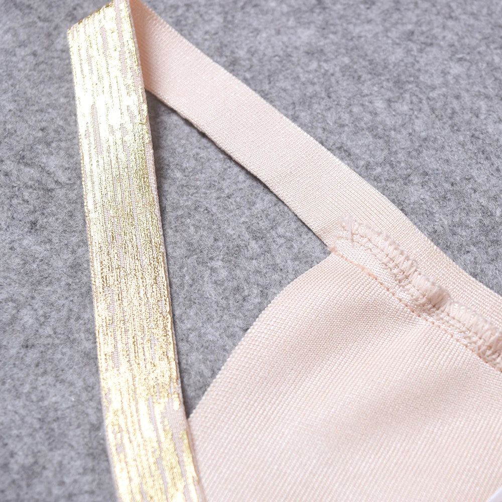 BEAUKEY Sexy Short Metalic HL Bandage Crop Top Women Vest Gold Silver  XL Camis Bodycon Club Party Tank Top  Wholesale