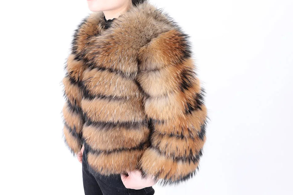 Maomaokong 2025 Natural Real Fox Fur Coat Women Winter Warm Luxury Fur Jacket Detachable Long Sleeves Female Vest Furry Coats