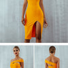 Seamyla 2023 Bandage Dress Sexy White Black Red One Shoulder Bodycon Summer Sleeveless Dress For Women New Celebrity Party Dress