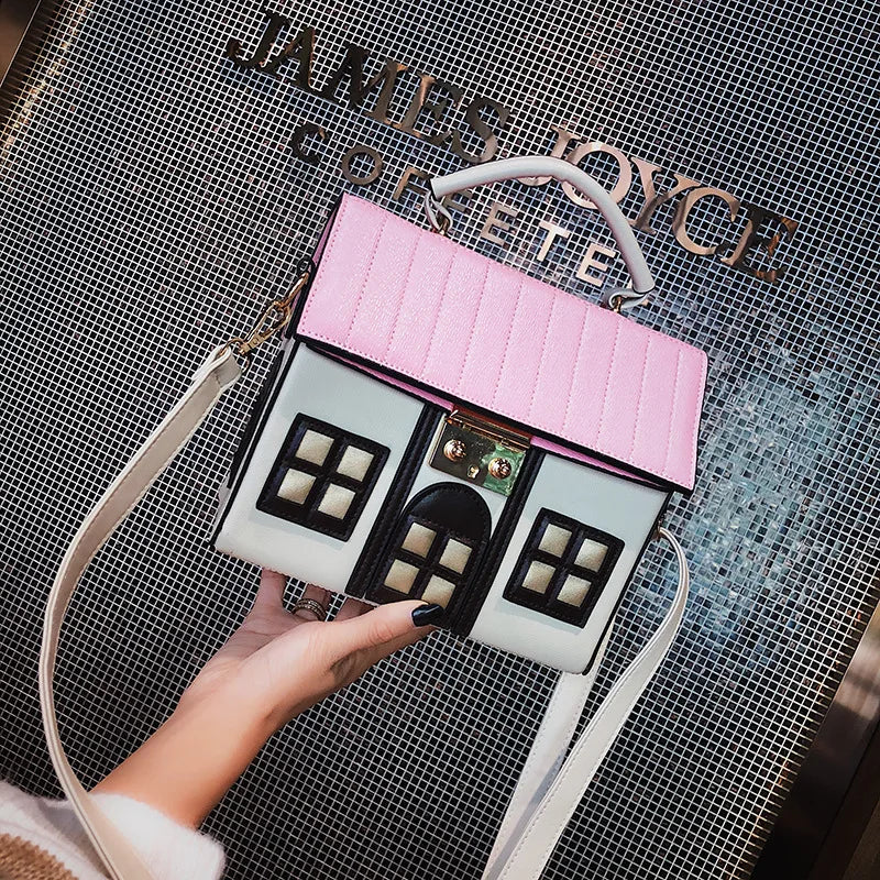 Personality House Shaped Leather Women Handbags 2022 Fashion Creative Girl Messenger Crossbody Bag Shoulder Bag Bolsa Feminina