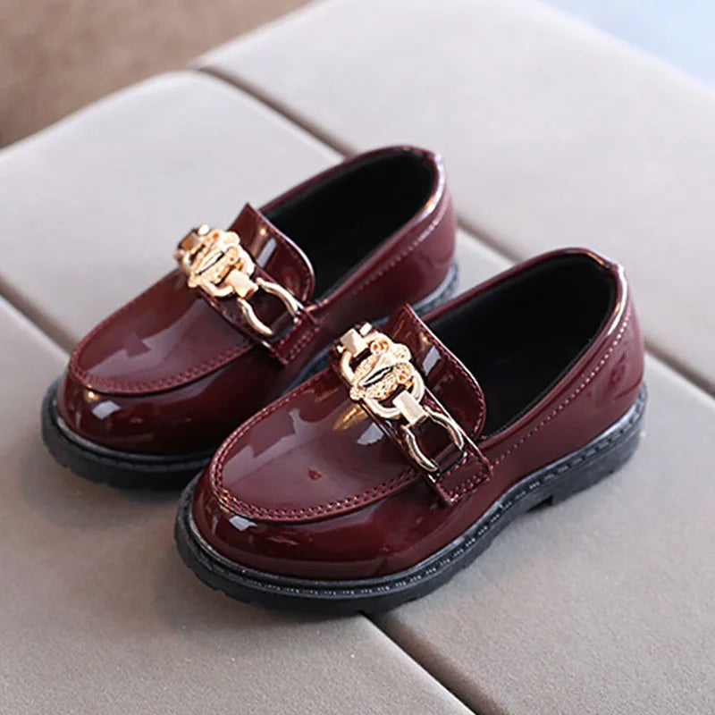 Children's Shoes Girls Autumn Princess Fashion Leather Shoes Kids Soft Sole British Style Black Student Performance Shoes