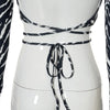 Sexy Backless Lace ups Pullover Tees Women Autumn Black O-neck Slim Longsleeve Short T-Shirt