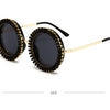 Luxury Brand Designer Round Diamond Sunglasses Women Fashion Vintage Party Travel Steampunk Sun Glasses Sexy Ladies Shades UV400