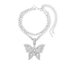 Iced Out Crystal Rhinestones Butterfly Pendants Anklet Chain For Women Multi-layer Big Rhinestones Tennis Chain Ankle Jewelry