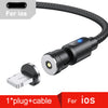 Lovebay Magnetic Cable USB Type C Cable 2.4A 540 Rotate Micro Charger 0.5M 1M 2M Charging Cable For iPhone 13 12 Xiaomi Huawei