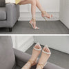 Women's Sandals High Heels 12CM New Chain Ankle Strap Gold White Pointed Toe Female Party Shoes Sandalias de mujer Size 35-42