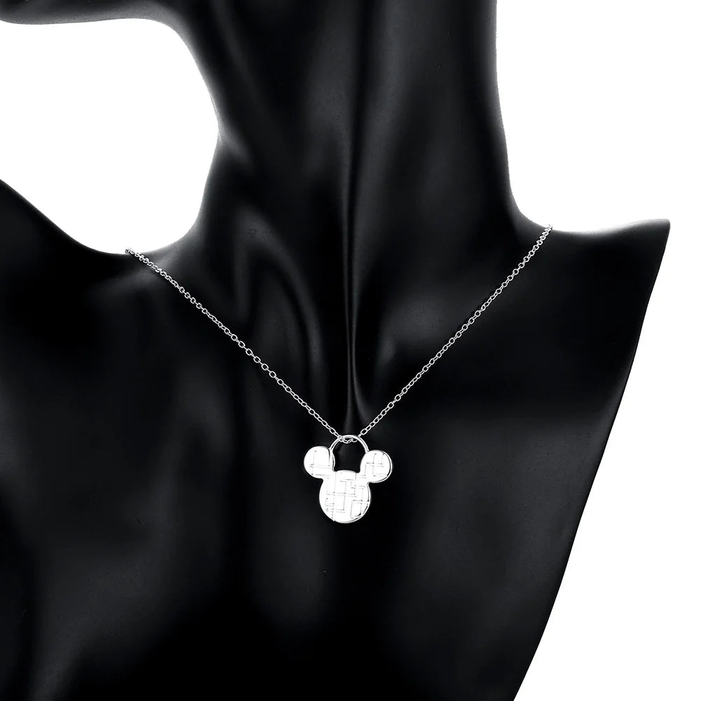 Jewelry Set 925 Sterling Silver Cute Mickey Chain Bracelet For Women Gift Trendy Jewelry Silver Bangles