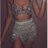 2024 NEW Crystal Masquerade Face Jewelry Women Party Accessories Fashion Fishing Net Metal Rhinestone Sequined Veil Body Jewel