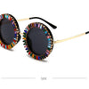 Luxury Brand Designer Round Diamond Sunglasses Women Fashion Vintage Party Travel Steampunk Sun Glasses Sexy Ladies Shades UV400