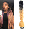 24'' 100G Synthetic Jumbo Braiding Hair Ombre Rainbow Hair Extensions Festival Jumbo Crochet Hair Weaving Box Braids Hairpieces
