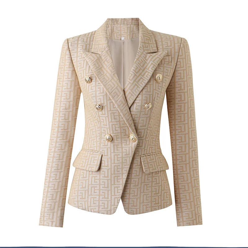 HarleyFashion 2024 Luxury Spring Collection Texure Pattern Formal Jacket Women Blazer