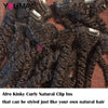 4B 4C Afro Kinky Curly Clip In Human Hair Extensions 100% Mongolian Virgin Hair Human Natural Black Clip Ins Afro Bundle YouMay