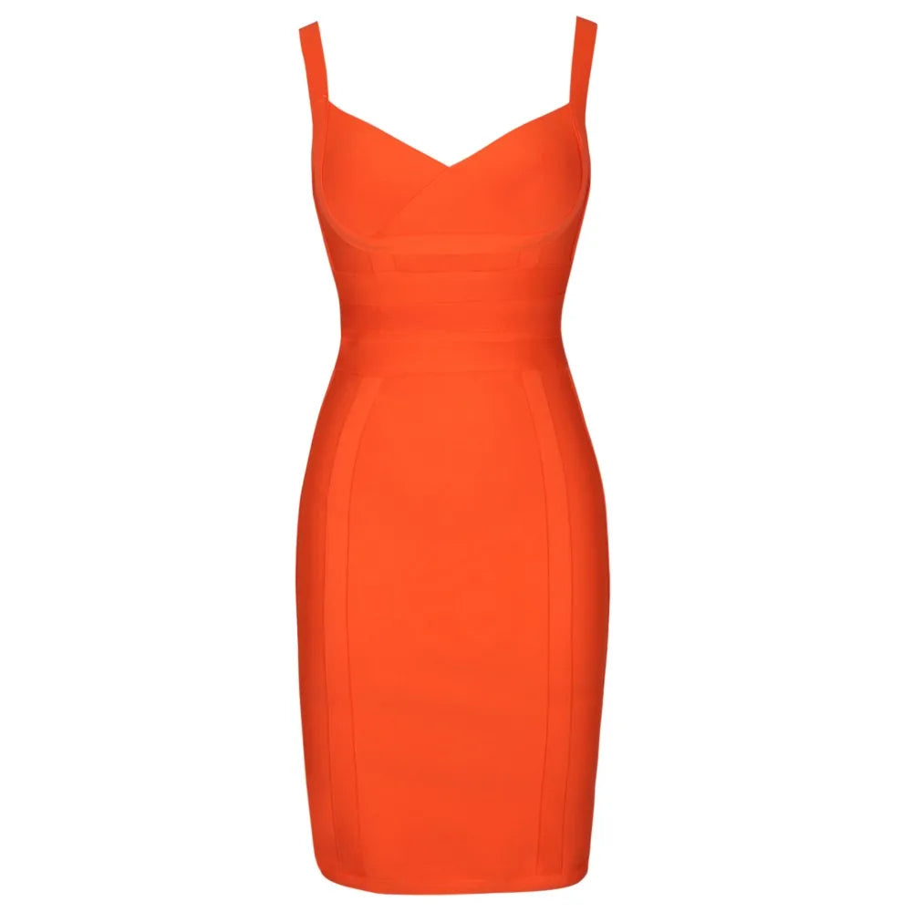 bandage dress summer orange bodycon dresses for women 2022 sexy spaghetti royal blue club celebrity party dress birthday outfit