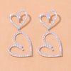 Stonefans Aesthetic Letter Earrings Designer Luxury for Women 2021 Fahsion Jewelry Rhinestone Designer Piercing Heart Earrings