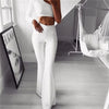 Womens Solid Color High Waist Flare Pants Ladies Trousers Bell Bottom Long Pants Black/White/Blue/Khaki/Burgundy