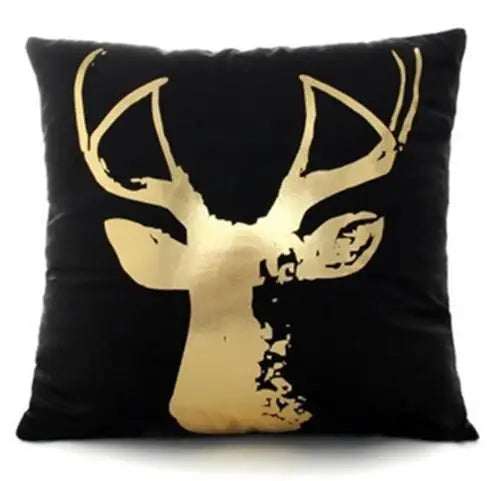 Black Bronzing Gold Foil Pillowcase Super Soft Velvet Cushion Decorative Pillow Home Decor Sofa Throw Pillows Christmas Gift 17