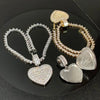 Iced Out Bling Can Be Opened Heart-shaped Photo Pendant Necklace Hearts Tennis Chain Cubic Zirconia Fashion Women Men Jewelry