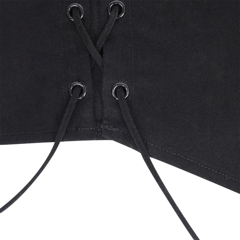Women's Off Shoulder Strapless Lace Up Bustier Corset, Crop Tops, Black Sleeveless Vest, Cropped Feminino