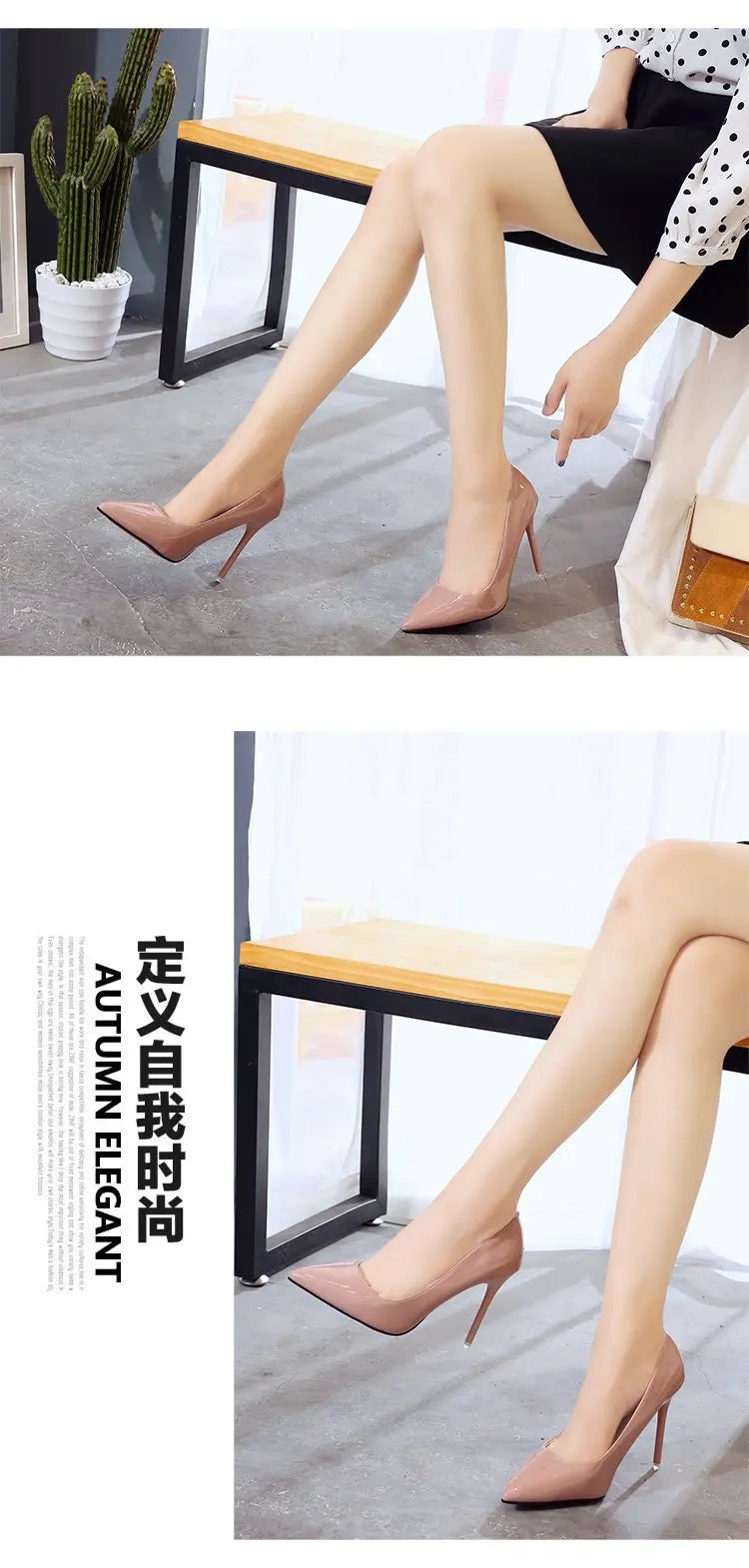 HOT Plus Size 34-44 HOT Women Shoes Pointed Toe Pumps Patent Leather Dress High Heels Boat Shoes Wedding Shoes Zapatos Mujerd76