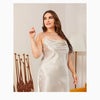 Large size Women's Sleepwears Dress Homewear Solid Thin Satin Nightdress Summer Sleepwear Sexy Plus Size Dresses Nightgown