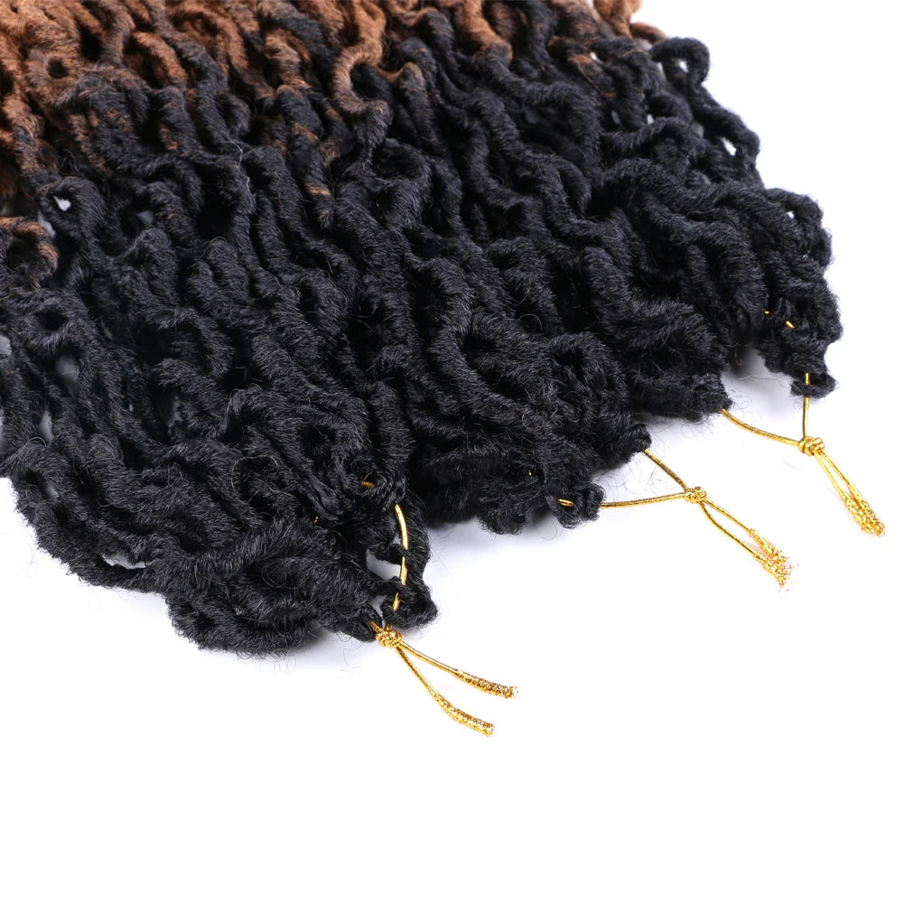 Goddess Faux Locs Crochet Hair Soft Curly Dreadlocks Hair Extensions Synthetic Braiding Hair Ombre Crochet Locs Wholesale Braids