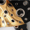 Lautaro Runway Cut Out Short Faux Leather Jacket Golden Rivet Cool Stylish Designer Clothes Women European American Fashion 2022
