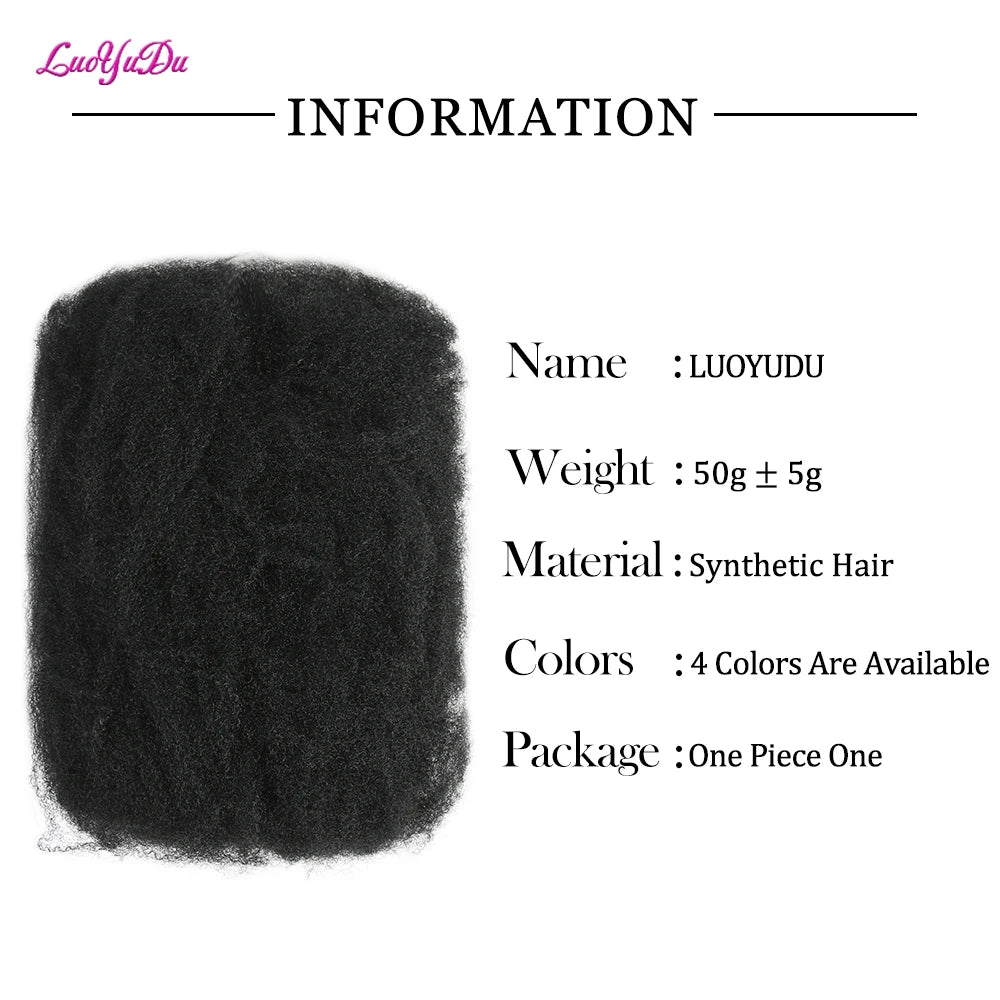 Afro kinky Curly Synthetic Braiding Hair Extensions For DIY Good Omens Cosplay 10 Inch 50g/pcs For Dreadlocks Twist Braids Hair
