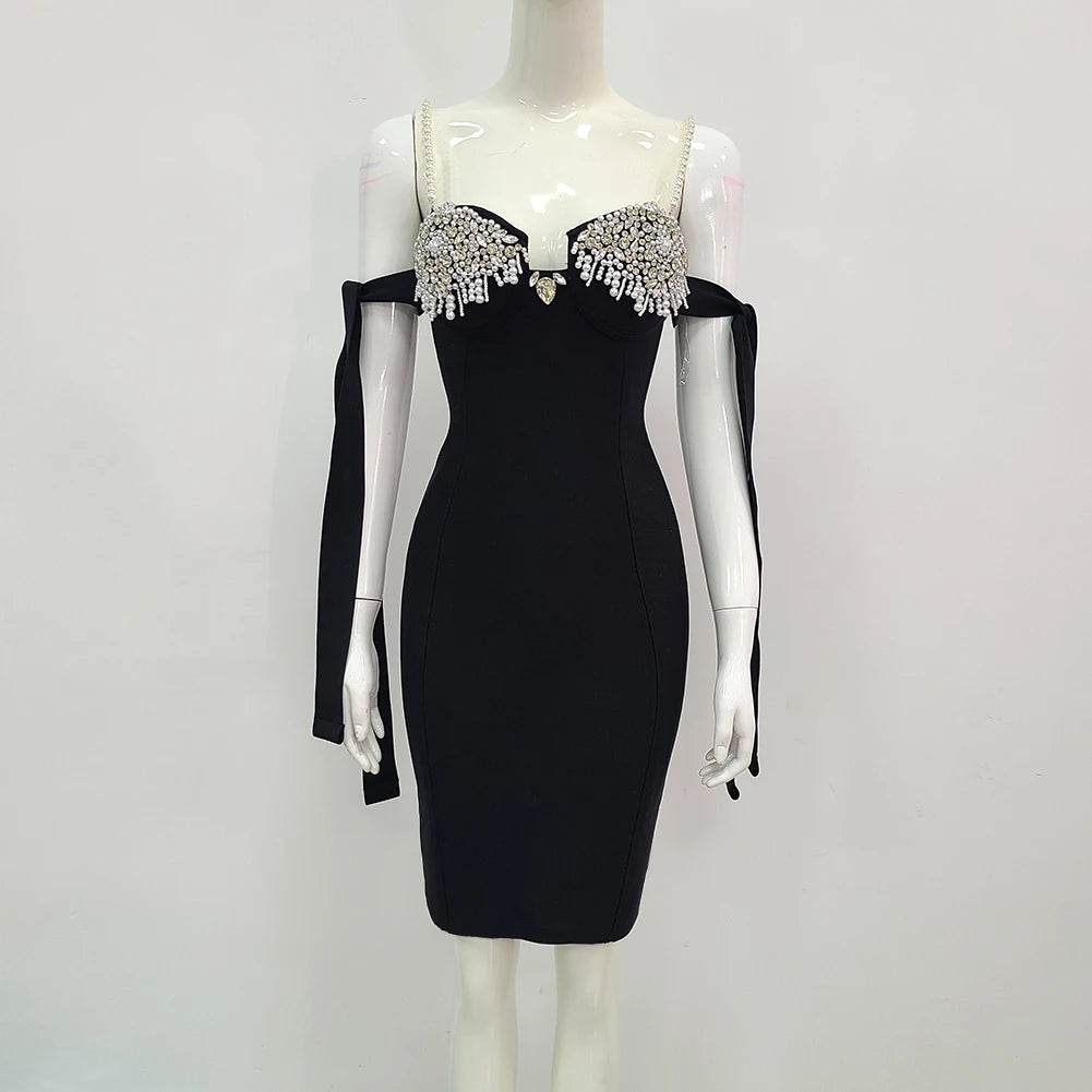 Women's Summer Style Ladies HL Bandage Dress Strap Fashion Sexy Bodycon Mini Dress Evening Party Dress High Quality Vestido