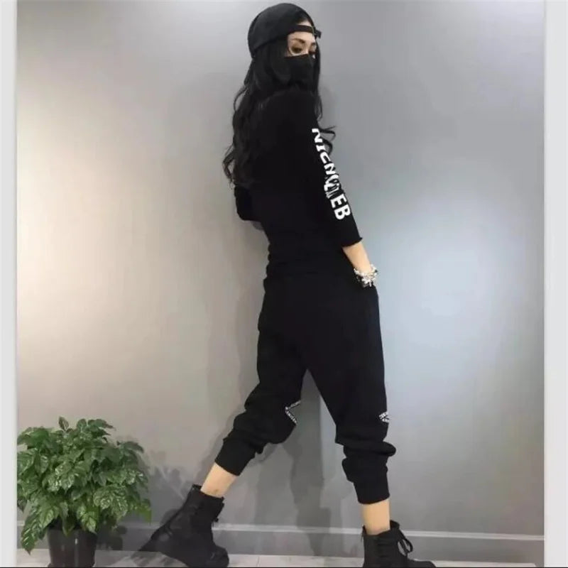 Mid-high-neck Bottoming T-shirt Elastic Inner Ride Femme Tee Tops autumn winter warm letter printing Streetwear Women's T-shirts