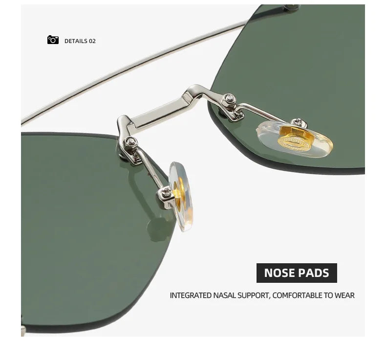 Rimless Diamond Sunglasses Square Women Men Retro Sun Glasses Brand Designer Eyewear UV400 Shades Oculos Female Gafas