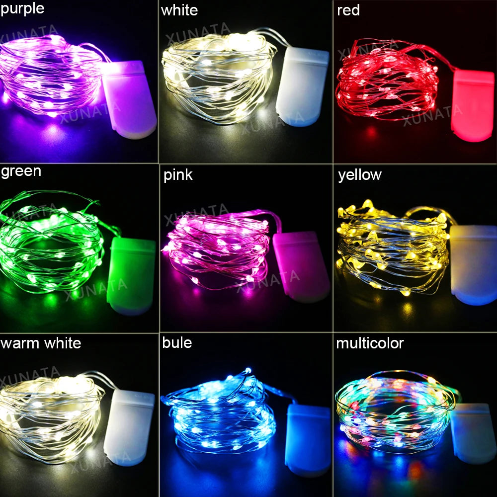 20 40LEDs Copper Wire Fairy Lights Battery Operated LED String Lights Party Wedding Indoor Christmas Decoration Garland Lights