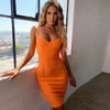 bandage dress summer orange bodycon dresses for women 2022 sexy spaghetti royal blue club celebrity party dress birthday outfit