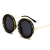 Luxury Brand Designer Round Diamond Sunglasses Women Fashion Vintage Party Travel Steampunk Sun Glasses Sexy Ladies Shades UV400