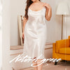 Large size Women's Sleepwears Dress Homewear Solid Thin Satin Nightdress Summer Sleepwear Sexy Plus Size Dresses Nightgown