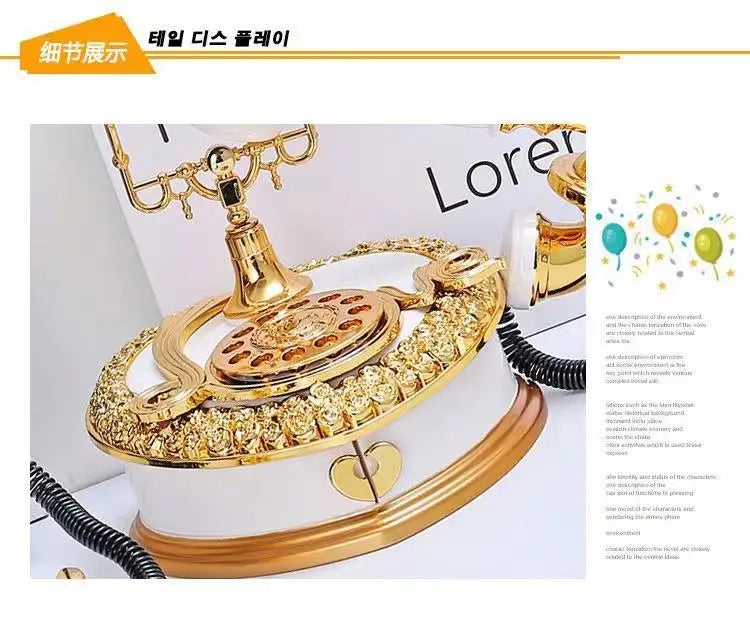 Light Luxury Classic Style Dial Old-fashioned Telephone Music Box Home Desk Porch Home Decoration Living Room Decoration