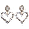 KMVEXO New Shiny Crystal Rhinestone Heart Pendant Dangle Earrings 2023 For Women Jewelry Fashion Statement Earrings Accessories