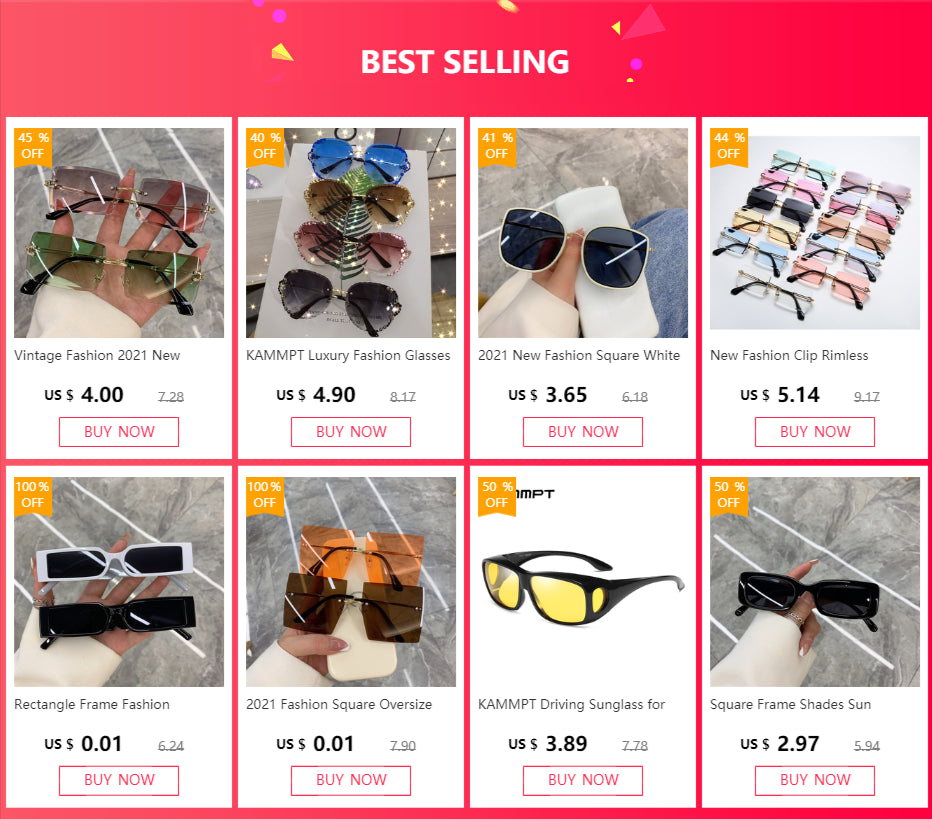 2023 Fashion New Women Oversized Rimless Sun Glasses Vintage Gradient Tea Cool Sunglasses Ladies Uitravioler-proof