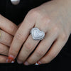 Full Micro Paved CZ Hollow Heart Ring High Quality Iced Out Bling Cubic Zirconia For Women Girlfriend Valentines Finger Jewelry