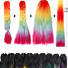 24'' 100G Synthetic Jumbo Braiding Hair Ombre Rainbow Hair Extensions Festival Jumbo Crochet Hair Weaving Box Braids Hairpieces