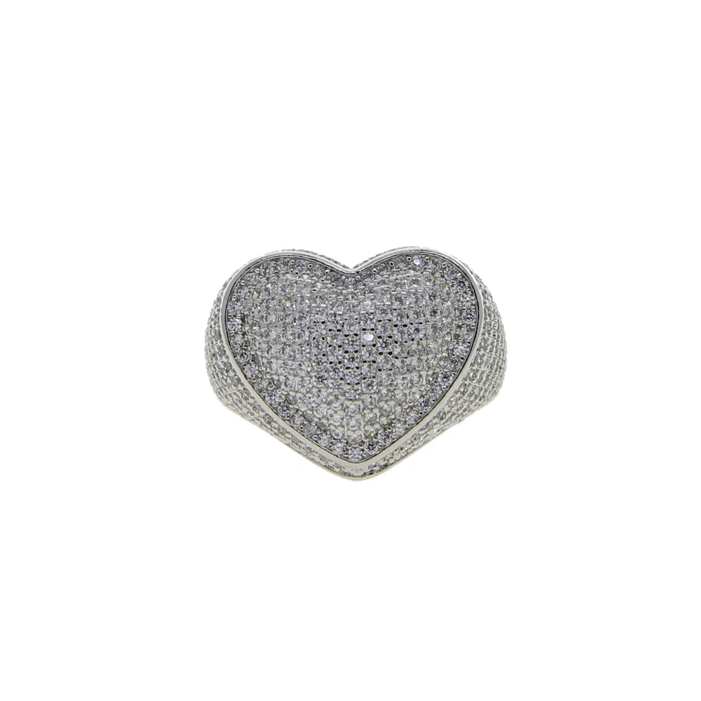 Full Micro Paved CZ Hollow Heart Ring High Quality Iced Out Bling Cubic Zirconia For Women Girlfriend Valentines Finger Jewelry