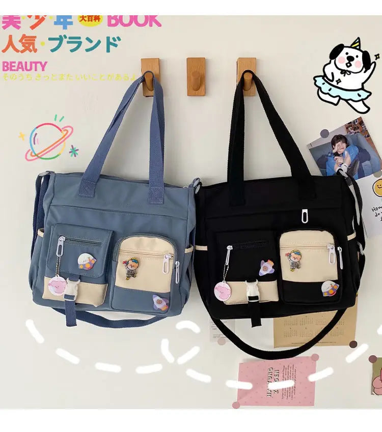 Nylon Waterproof Canvas Women Handbags Shoulder Bag Japanese Ladies Messenger Bag Student School Crossbody Bags for Girl Satchel