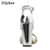 Eilyken Sexy Crystal Diamond Woman Sandals Fashion Buckle Strap Banquet Party High Heels Summer Ladies Shoes