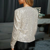 2024 Fashion Sequin Jackets Women Glitter Long Sleeve Short Coats Elegant Spring Outwear Office Ladies Solid  Streetwear Jacket