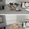 Summer 12CM Gladiator Heels Sandals For Women Fashion Pointed Open Toe Lace-Up Stiletto Ladies Strappy Wedding Shoes Black Red
