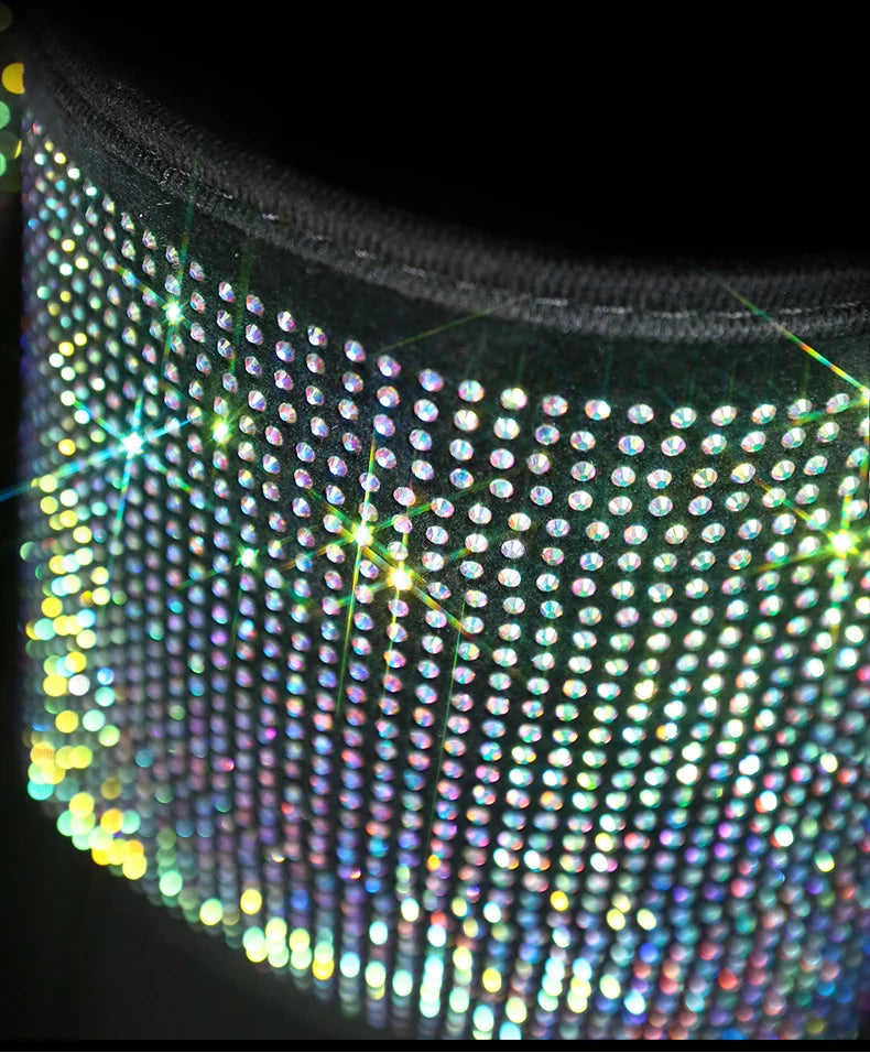 Luxury Diamond Rhinestone Car Storage Bag Organizer Seat Back Holder Multi-Pockets Car Backseat Stowing Tidying for Women