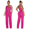 2024 New Design Ladies' One-Shoulder Jumpsuit Solid Color Breathable and Loose for Work Fall Halter Rompers