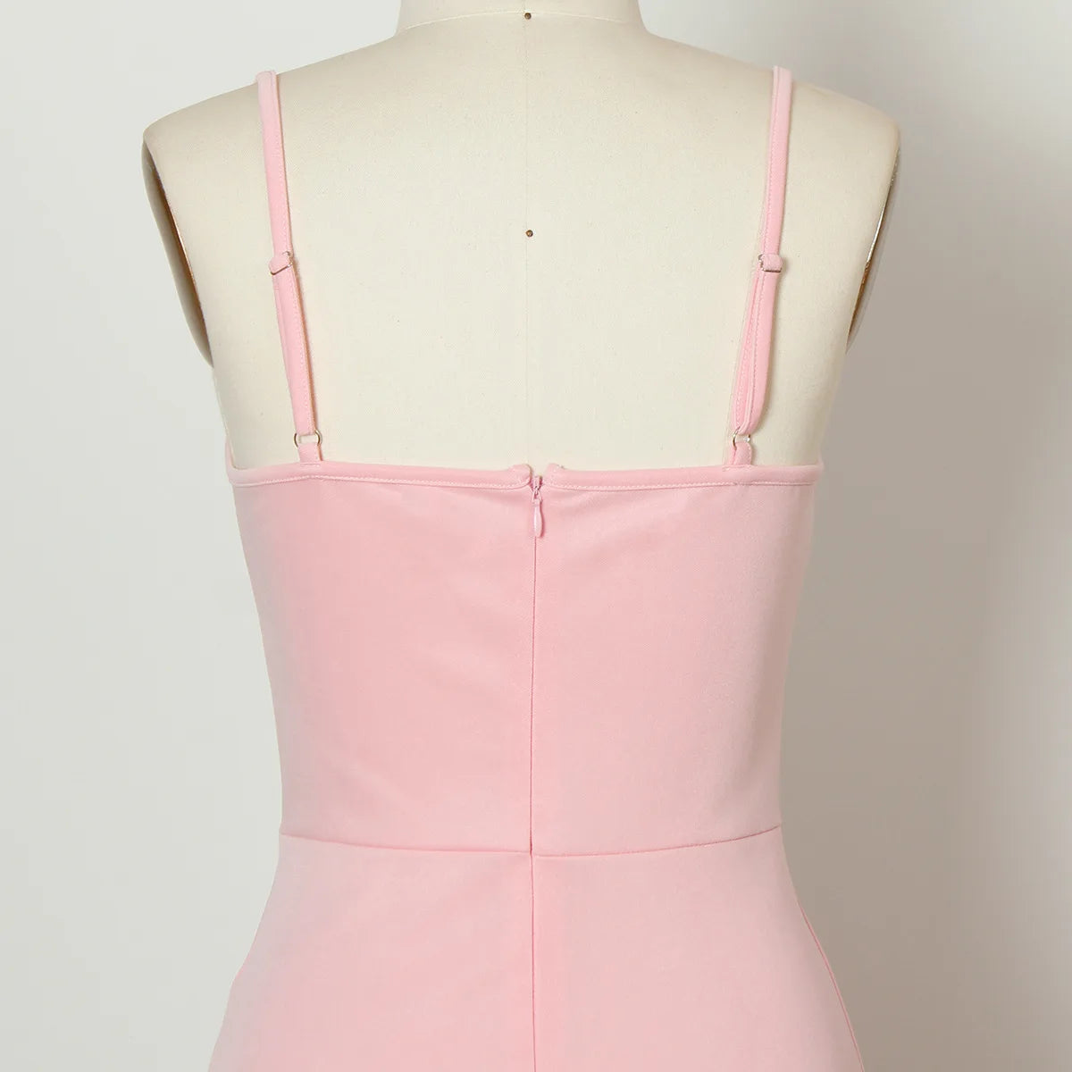 African Dresses for Women 2021 Summer African Women Pink Sleeveless V-neck Polyester Dress African Clothing
